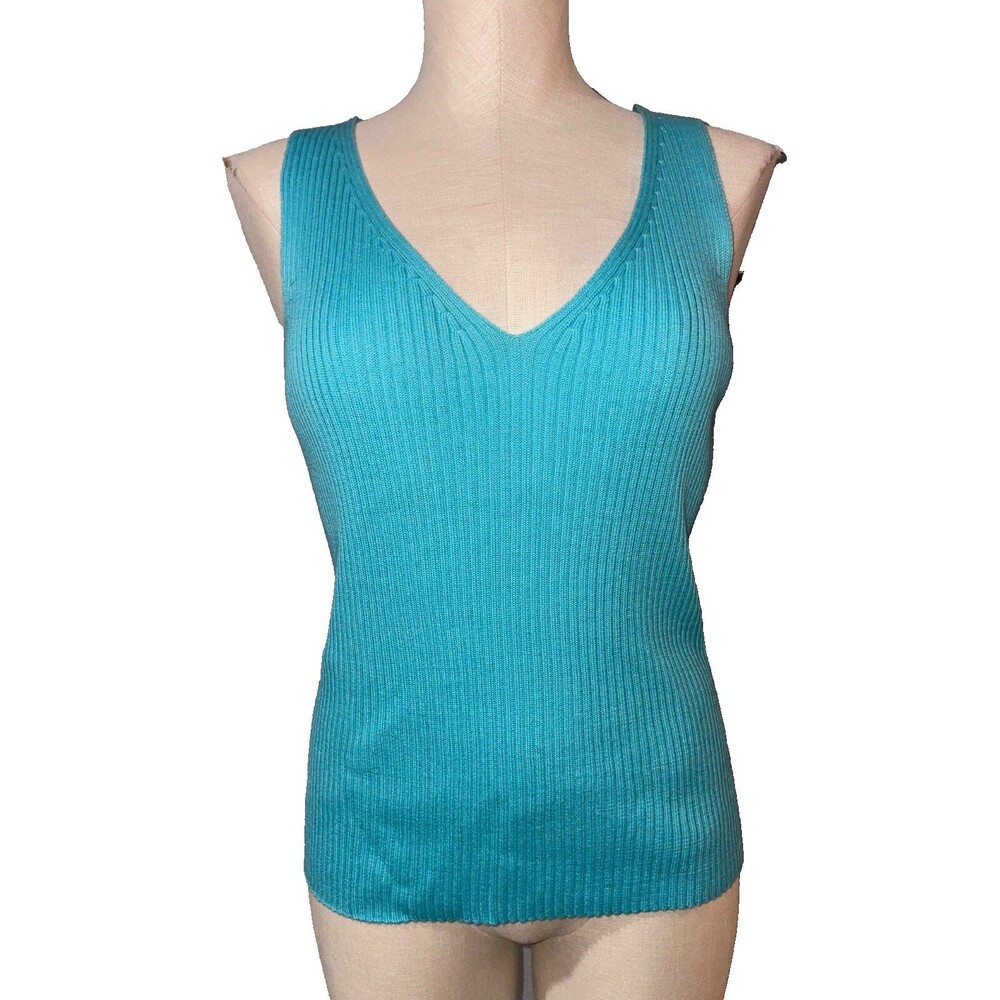 Hillard & Hanson Vintage NWT Women’s Rib Knit Cottton Tank Top Size XL Old Money
